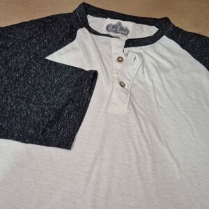 Red Jacket 3/4 Sleeve Henley - Charcoal and Cream 2574/380